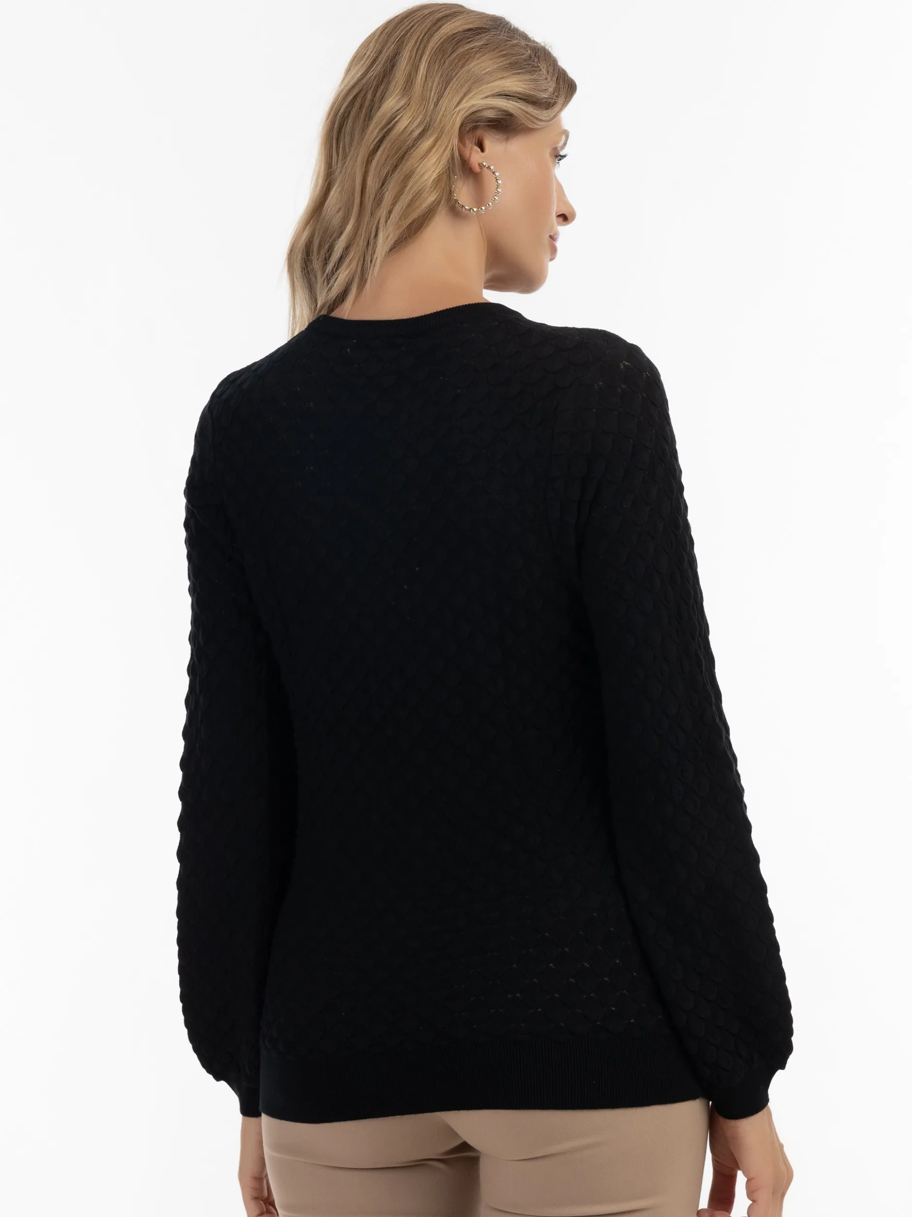 Usha Damen Strickpullover in schwarz