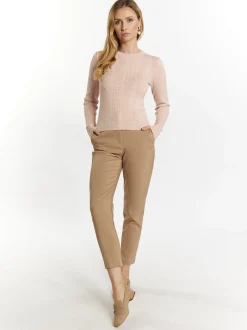 Usha Damen Strickpullover in rosa - Ausschnitt: Rundhals