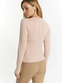 Usha Damen Strickpullover in rosa - Ausschnitt: Rundhals