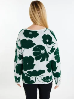 Usha Damen Strickpullover in grün - Ausschnitt: Rundhals