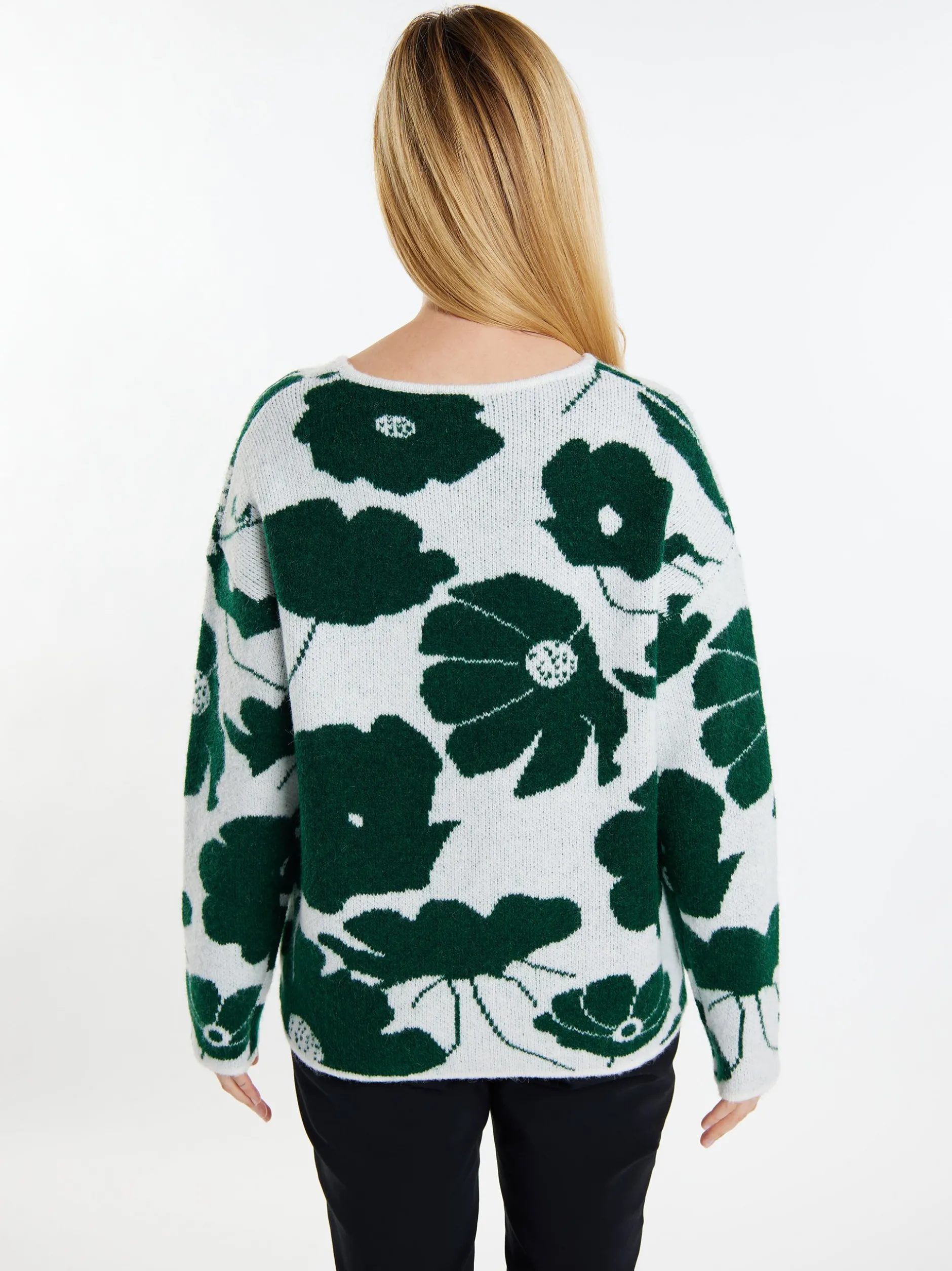 Usha Damen Strickpullover in grün - Ausschnitt: Rundhals
