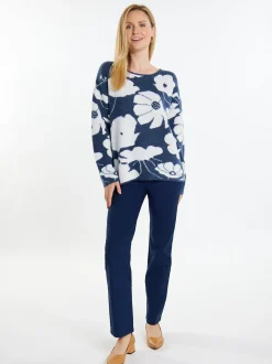 Usha Damen Strickpullover in marine