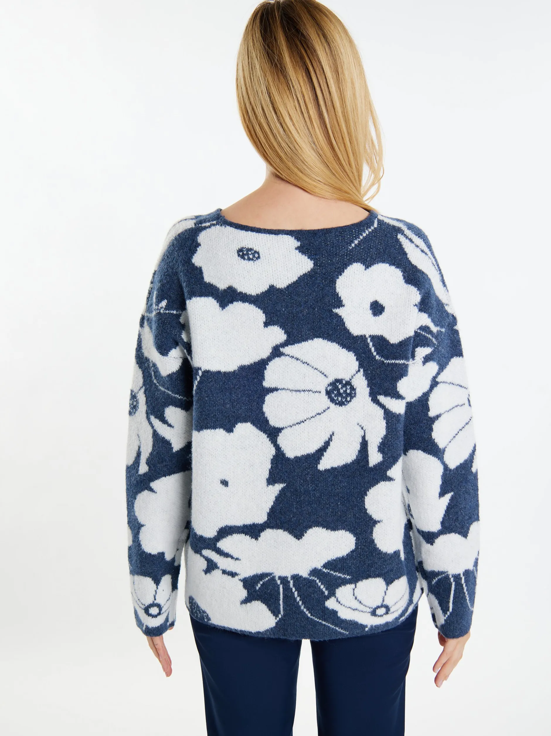 Usha Damen Strickpullover in marine