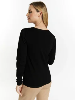 Usha Damen Strickpullover in schwarz