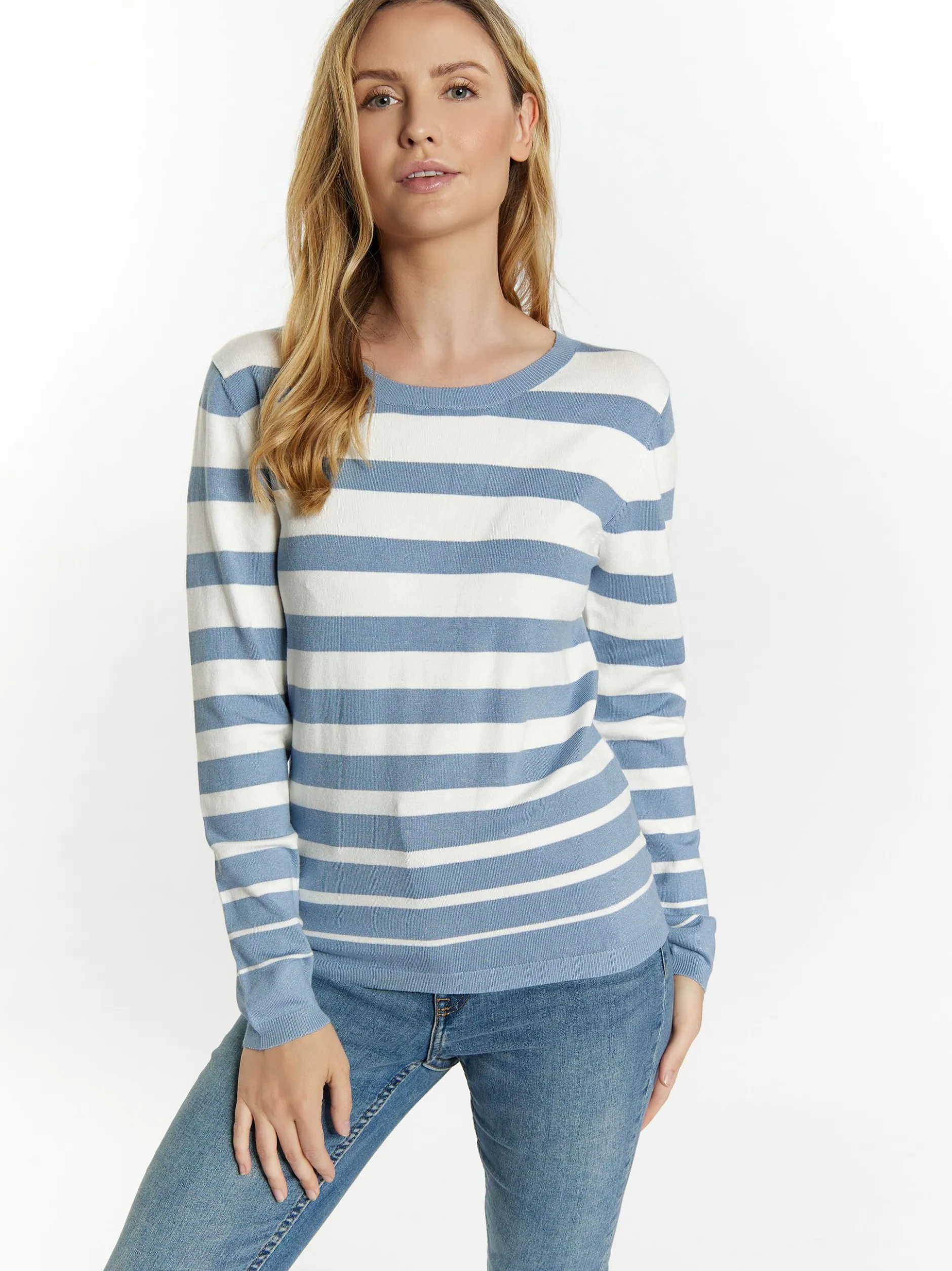 Usha Damen Strickpullover in denim