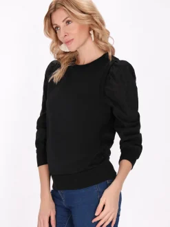 Usha Damen Sweatshirt in schwarz - Ausschnitt: Rundhals