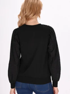 Usha Damen Sweatshirt in schwarz - Ausschnitt: Rundhals