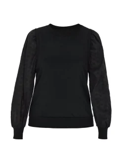 Usha Damen Sweatshirt in schwarz - Ausschnitt: Rundhals
