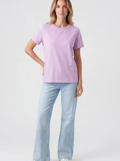 Usha Damen T-Shirt in lila - Ausschnitt: Rundhals