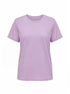Usha Damen T-Shirt in lila - Ausschnitt: Rundhals