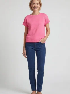 Usha Damen T-Shirt in pink - Ausschnitt: Rundhals