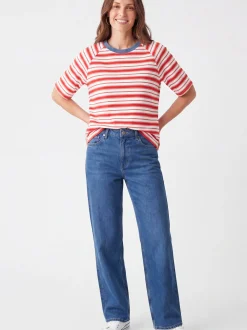 Usha Damen T-Shirt in rot - Ausschnitt: Rundhals