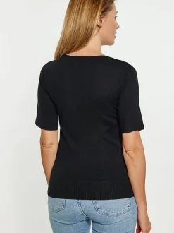 Usha Damen T-Shirt in schwarz - Ausschnitt: Rundhals
