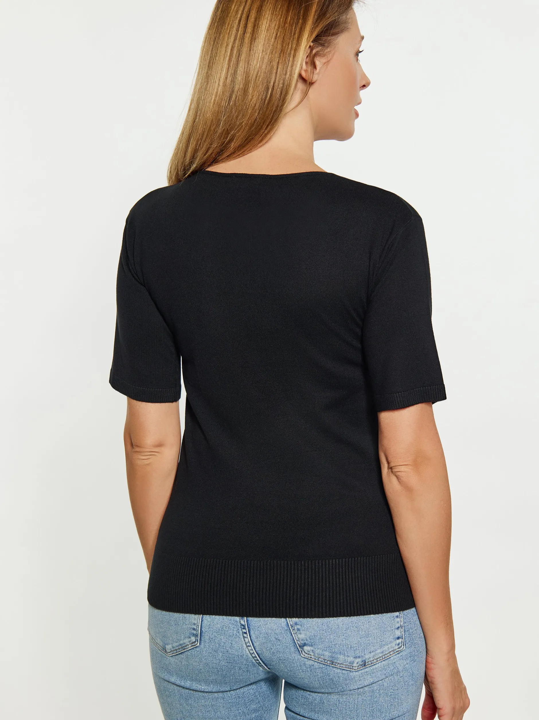 Usha Damen T-Shirt in schwarz - Ausschnitt: Rundhals