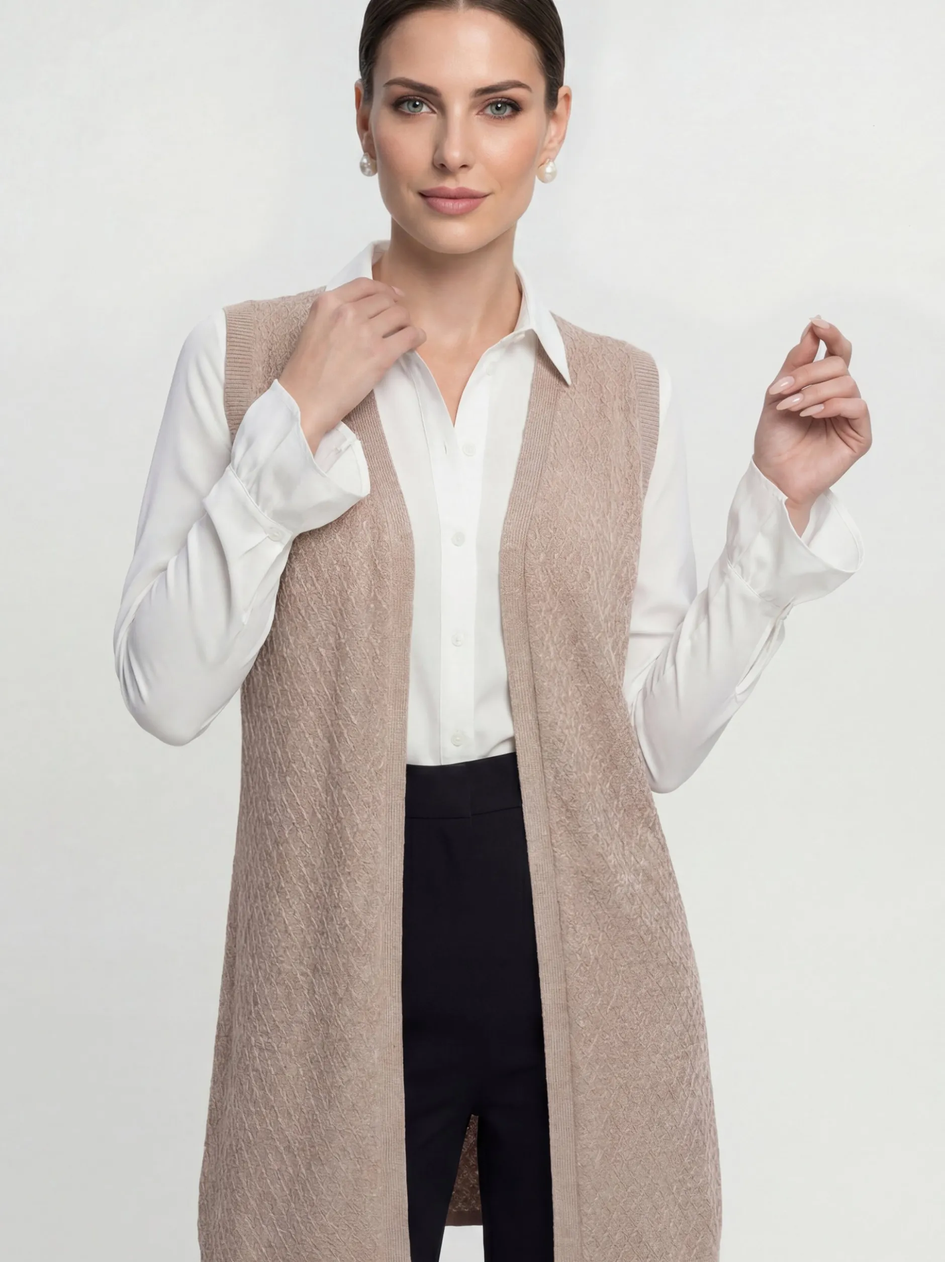 Usha Damen Weste in taupe