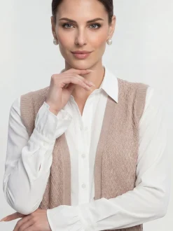 Usha Damen Weste in taupe