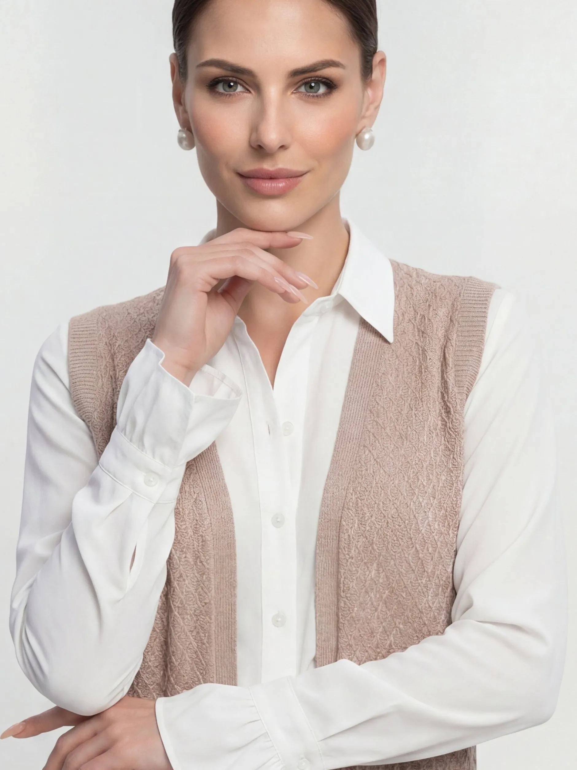 Usha Damen Weste in taupe