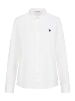U.S. Polo Assn. Damen Hemdbluse - USBellaa in weiß