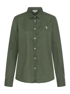 U.S. Polo Assn. Damen Hemdbluse - USBellaa in oliv