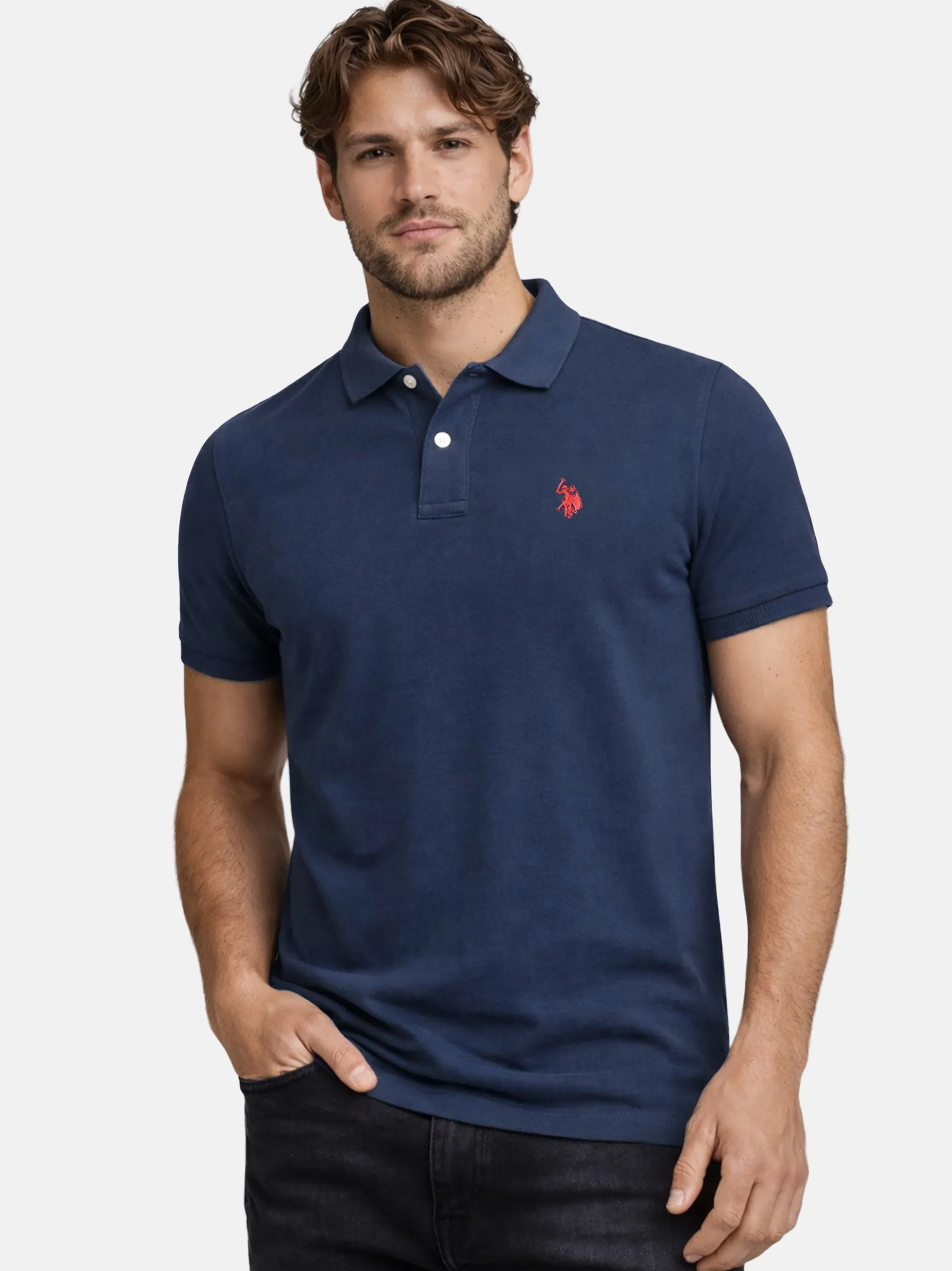 U.S. Polo Assn. Herren Poloshirt - USBrodyy in blau
