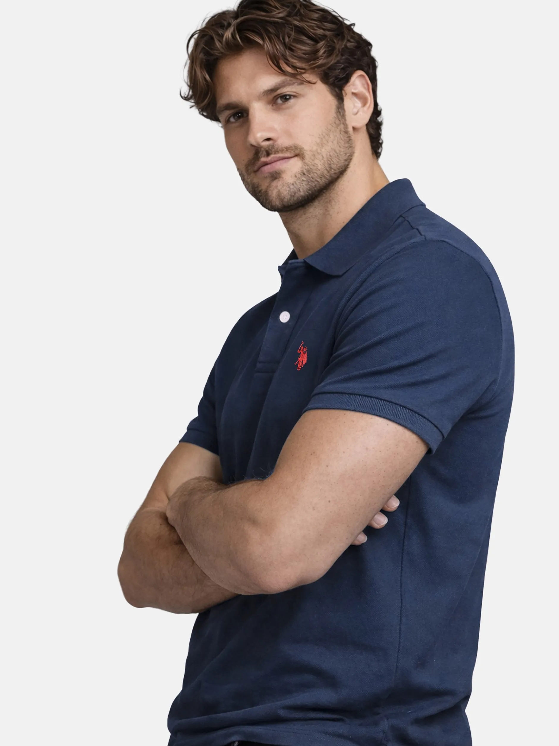 U.S. Polo Assn. Herren Poloshirt - USBrodyy in blau
