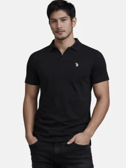 U.S. Polo Assn. Herren Poloshirt - USAAce in schwarz