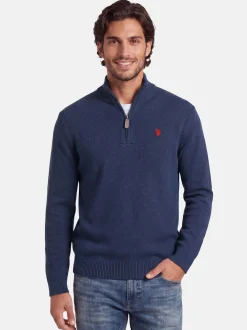 U.S. Polo Assn. Herren Pullover - USLogaan in blau