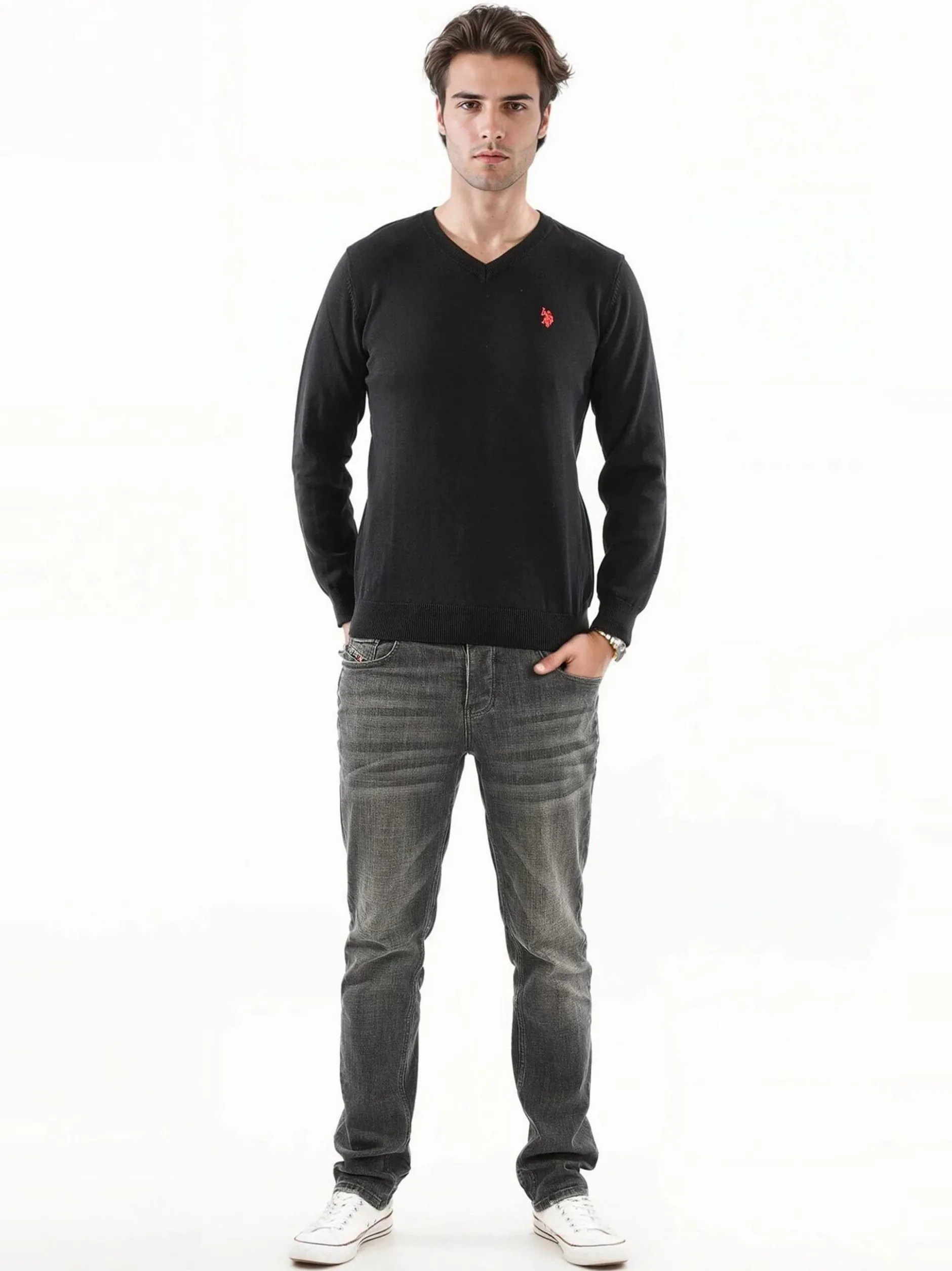 U.S. Polo Assn. Herren Pullover - USPhil in schwarz