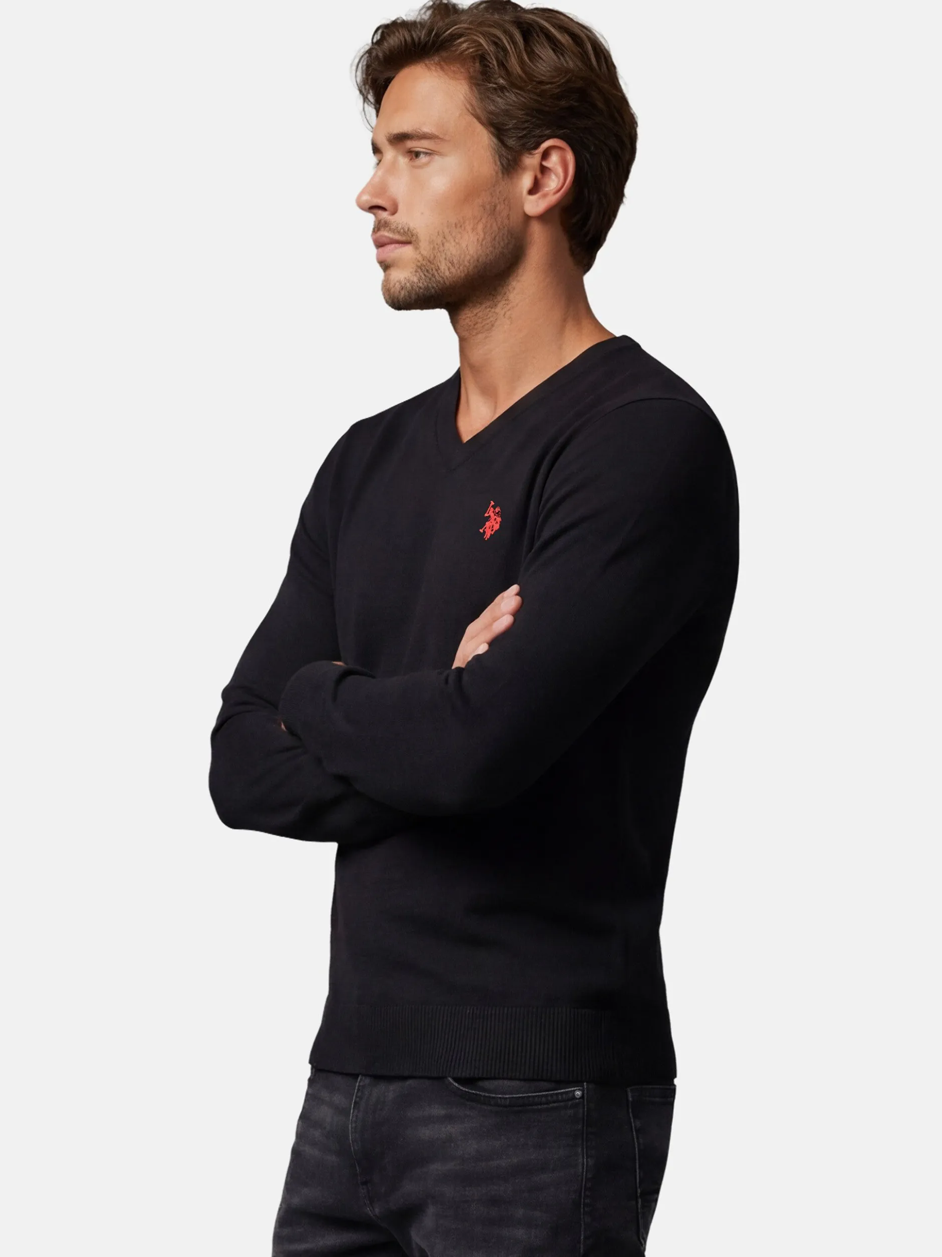 U.S. Polo Assn. Herren Pullover - USPhil in schwarz