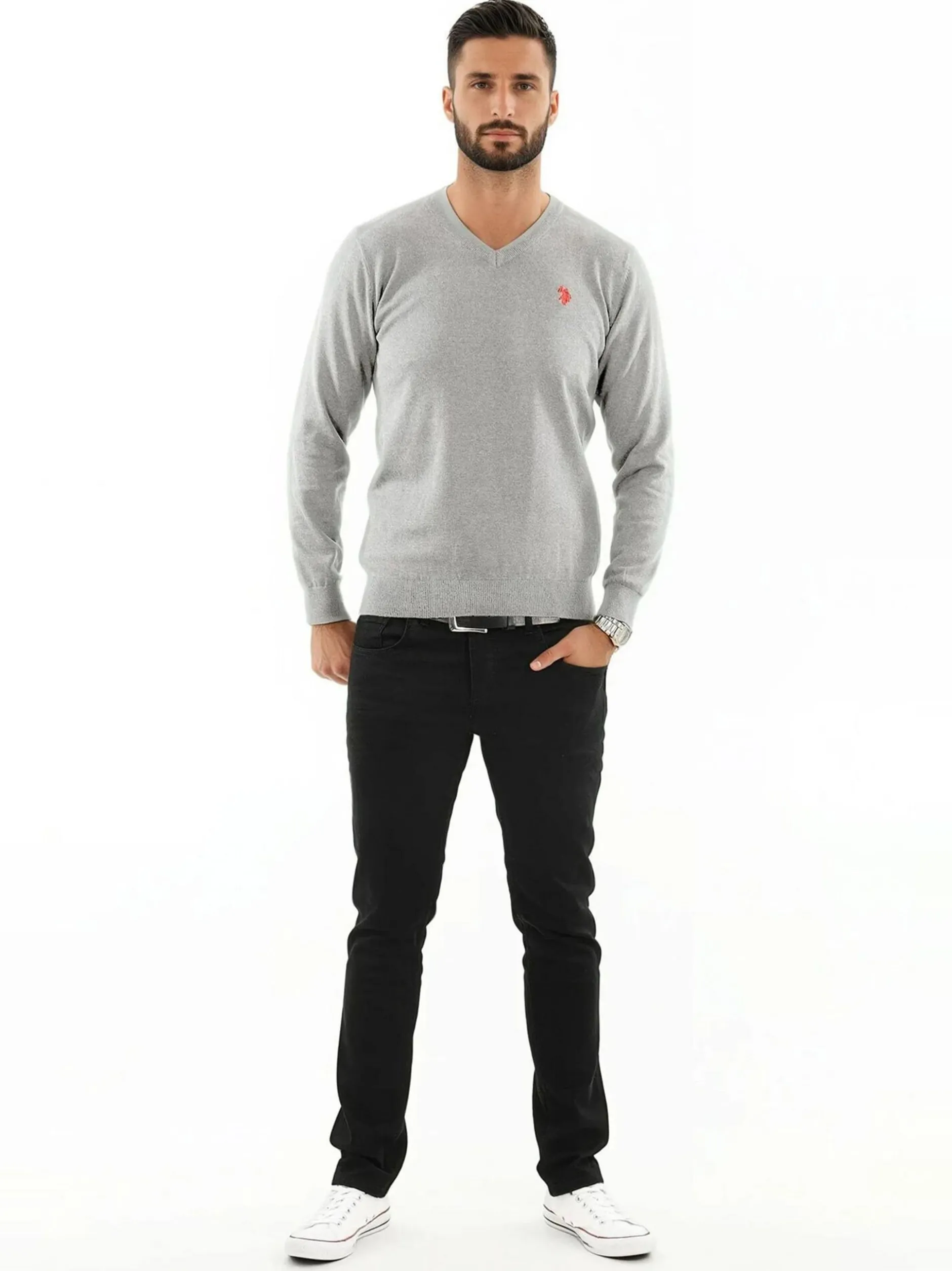 U.S. Polo Assn. Herren Pullover - USPhil in grau