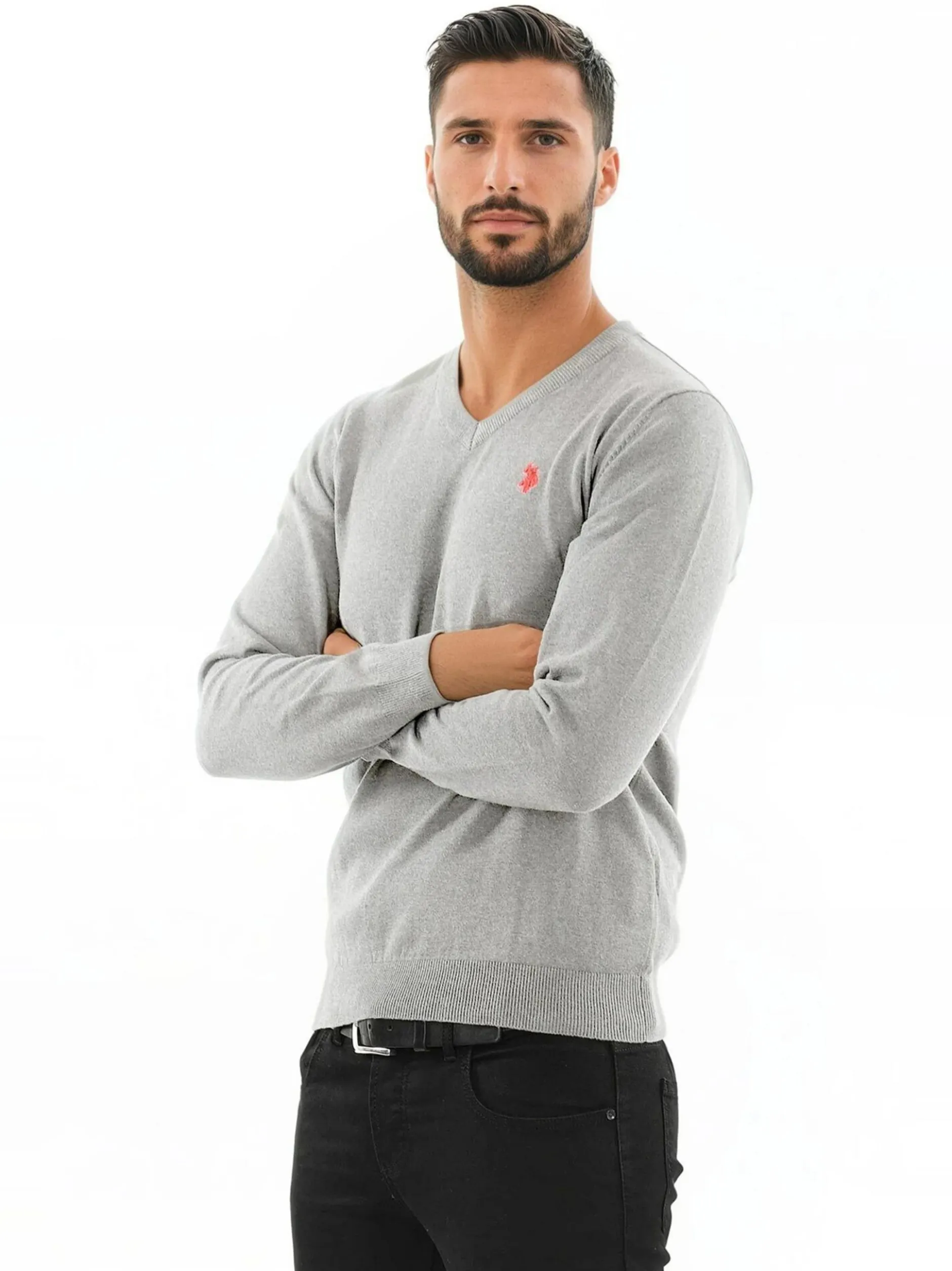 U.S. Polo Assn. Herren Pullover - USPhil in grau