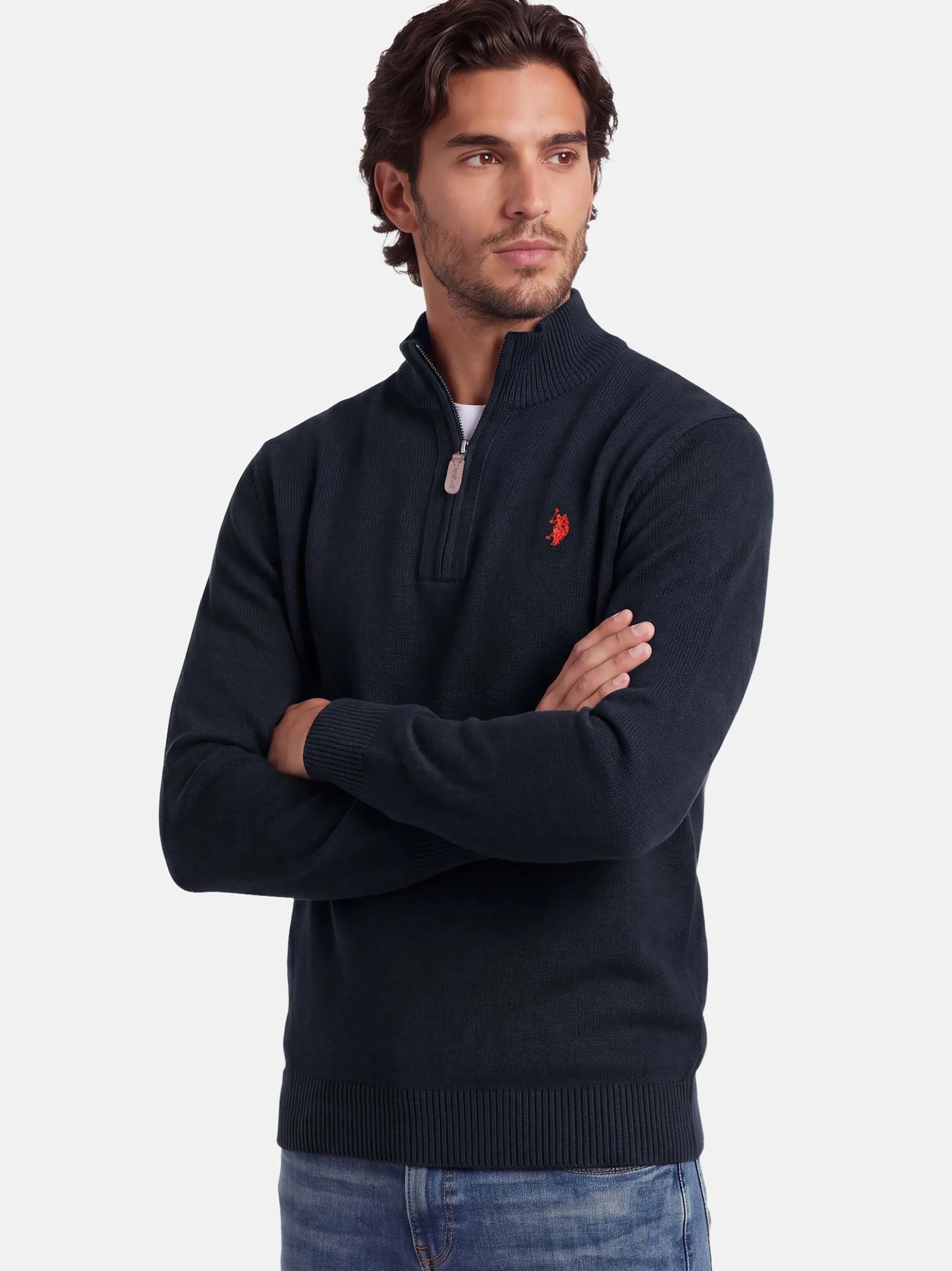 U.S. Polo Assn. Herren Pullover - USLogaan in schwarz
