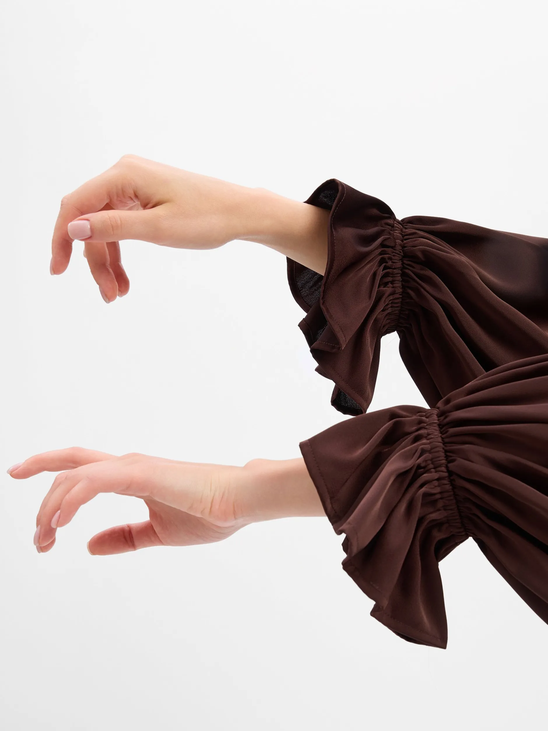 V by Vera Mont Damen Bluse in schoko - Ärmel: langarm