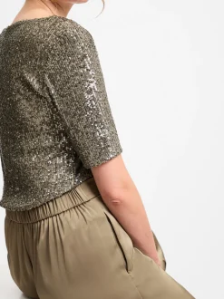 V by Vera Mont Damen Hose in oliv - Länge: lang