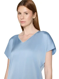 V by Vera Mont Damen Satinshirt in hellblau