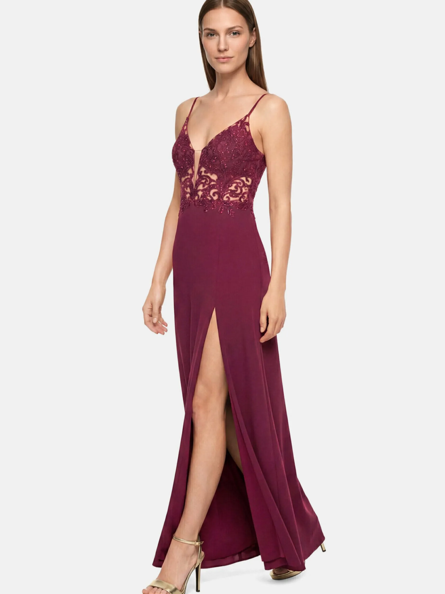 Vera Mont Damen Abendkleid in bordeaux