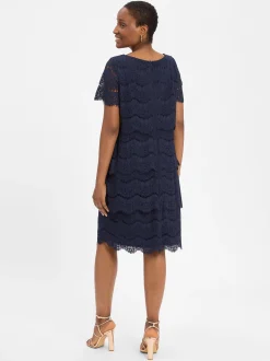 Vera Mont Damen Abendkleid in marine - Länge: knielang