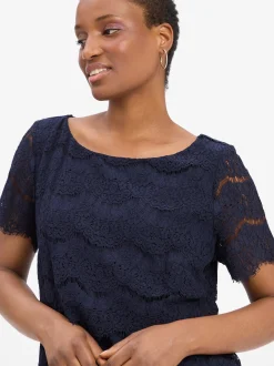 Vera Mont Damen Abendkleid in marine - Länge: knielang