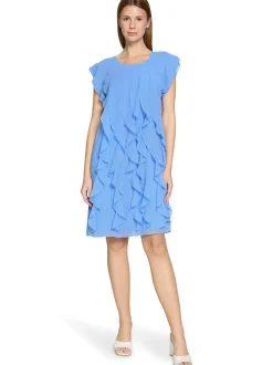 Vera Mont Damen Abendkleid in blau - Länge: mittel