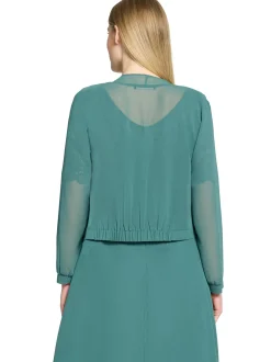 Vera Mont Damen Bolero in smaragd - Ärmel: langarm