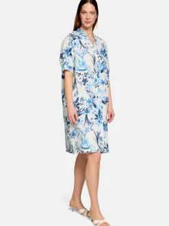 Vera Mont Damen Hemdblusenkleid in blau beige