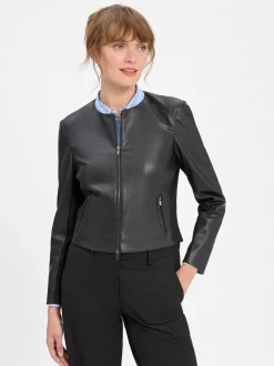 Vera Mont Damen Kunstlederjacke in schwarz
