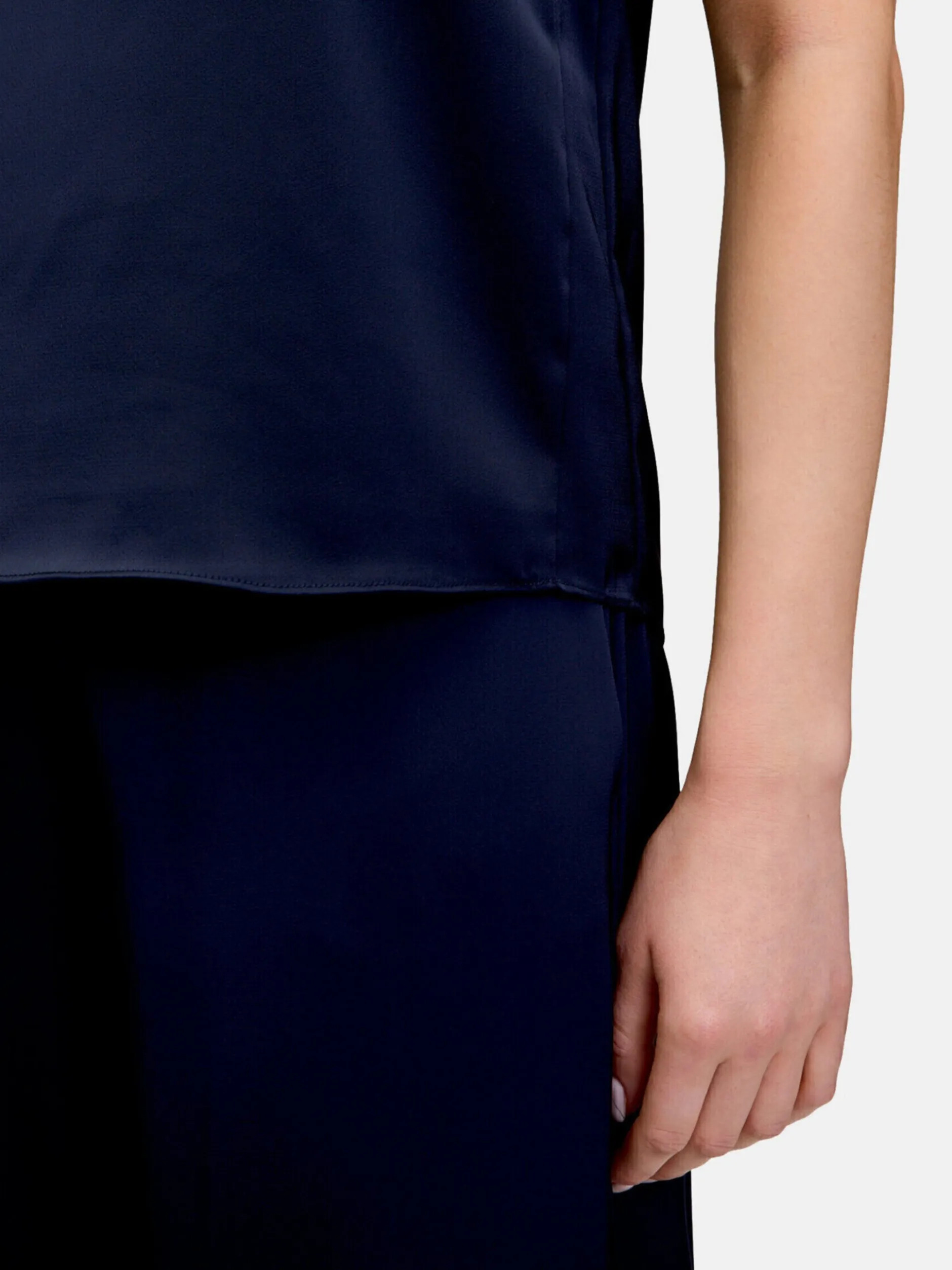 Vera Mont Damen Satin-Bluse in marine blau