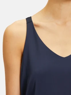 Vera Mont Damen Satin-Bluse in marine blau