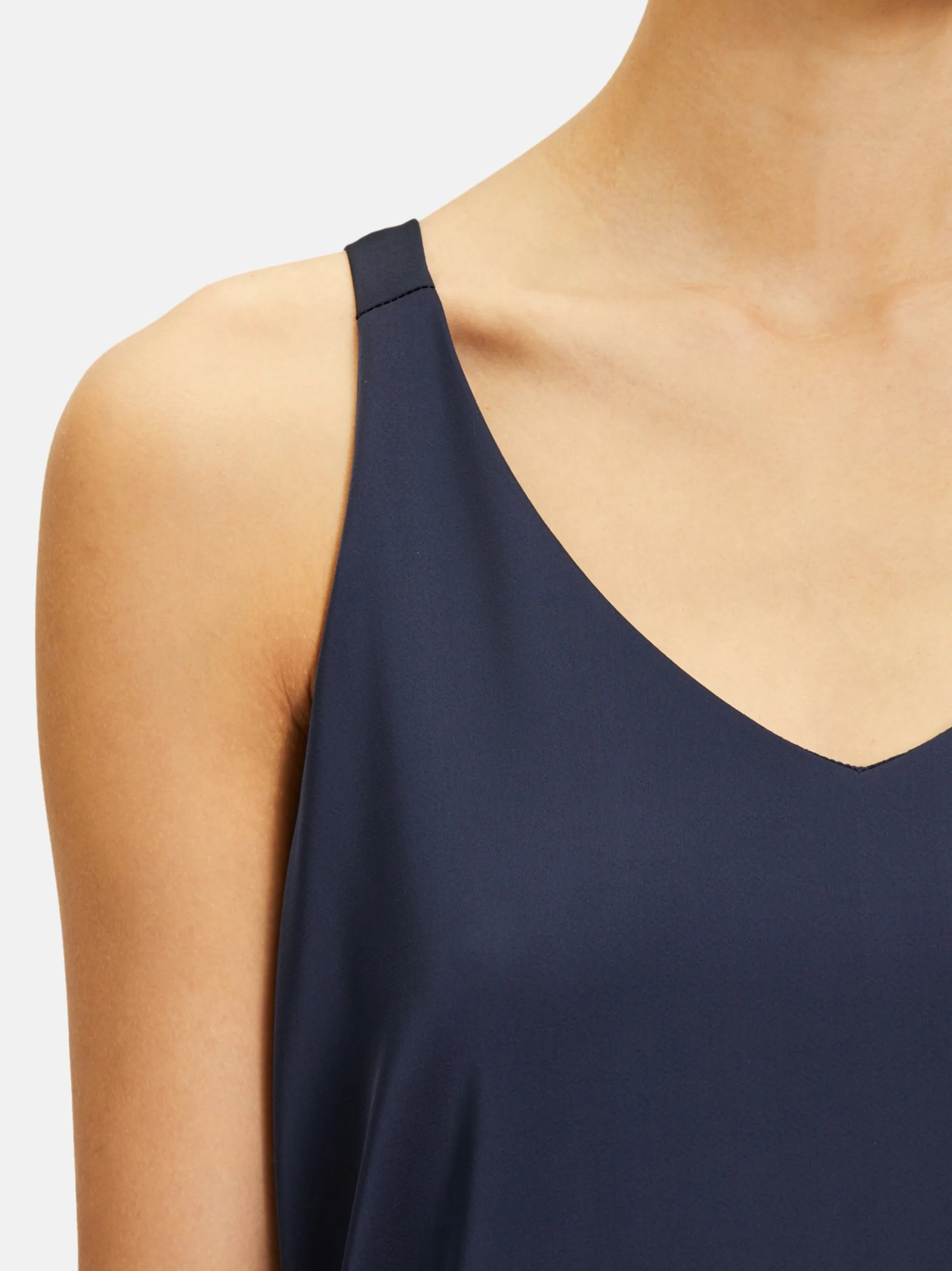 Vera Mont Damen Satin-Bluse in marine blau