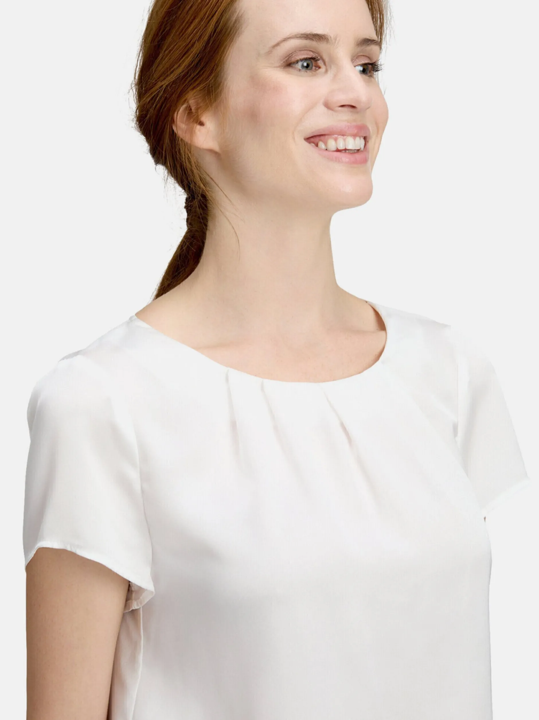 Vera Mont Damen Satin-Bluse in weiß