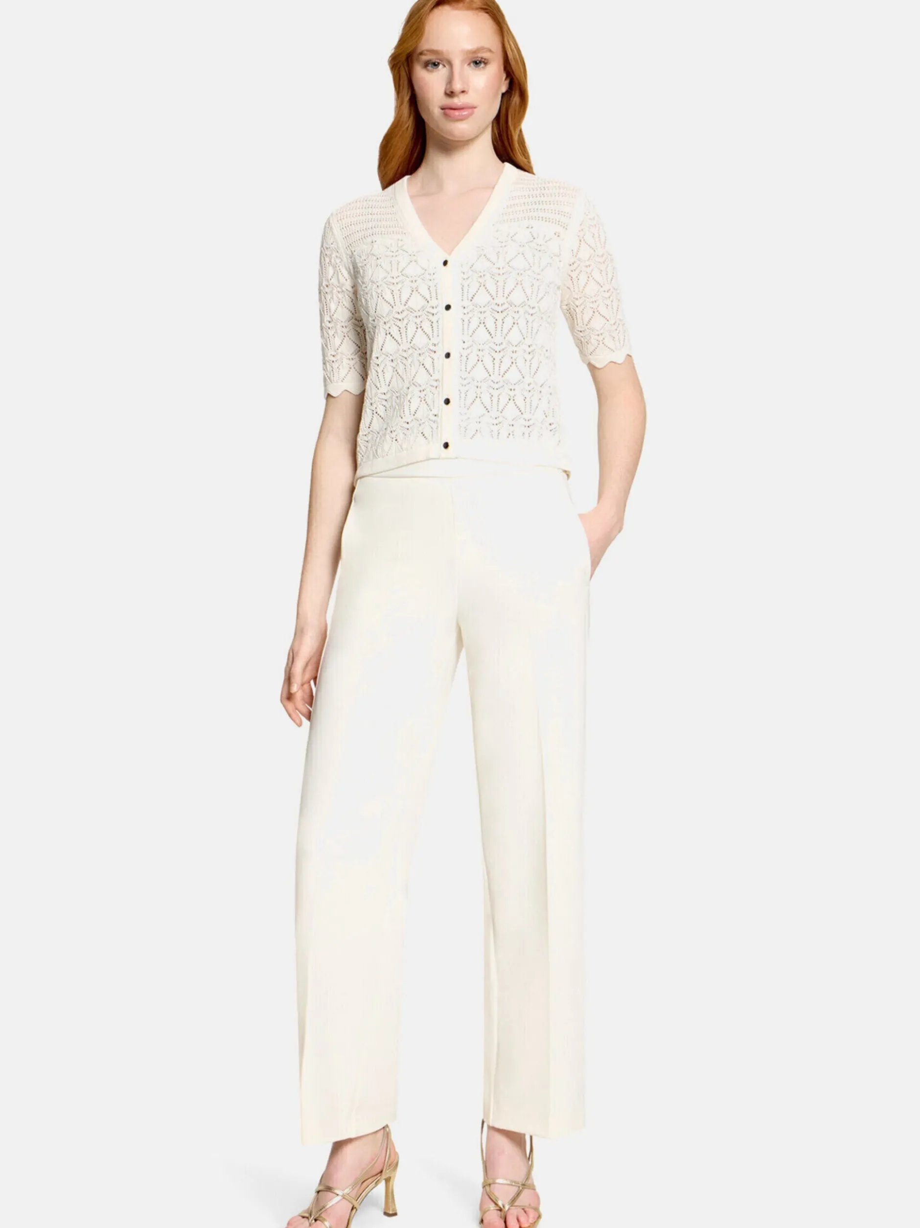 Vera Mont Damen Strickjacke in weiß