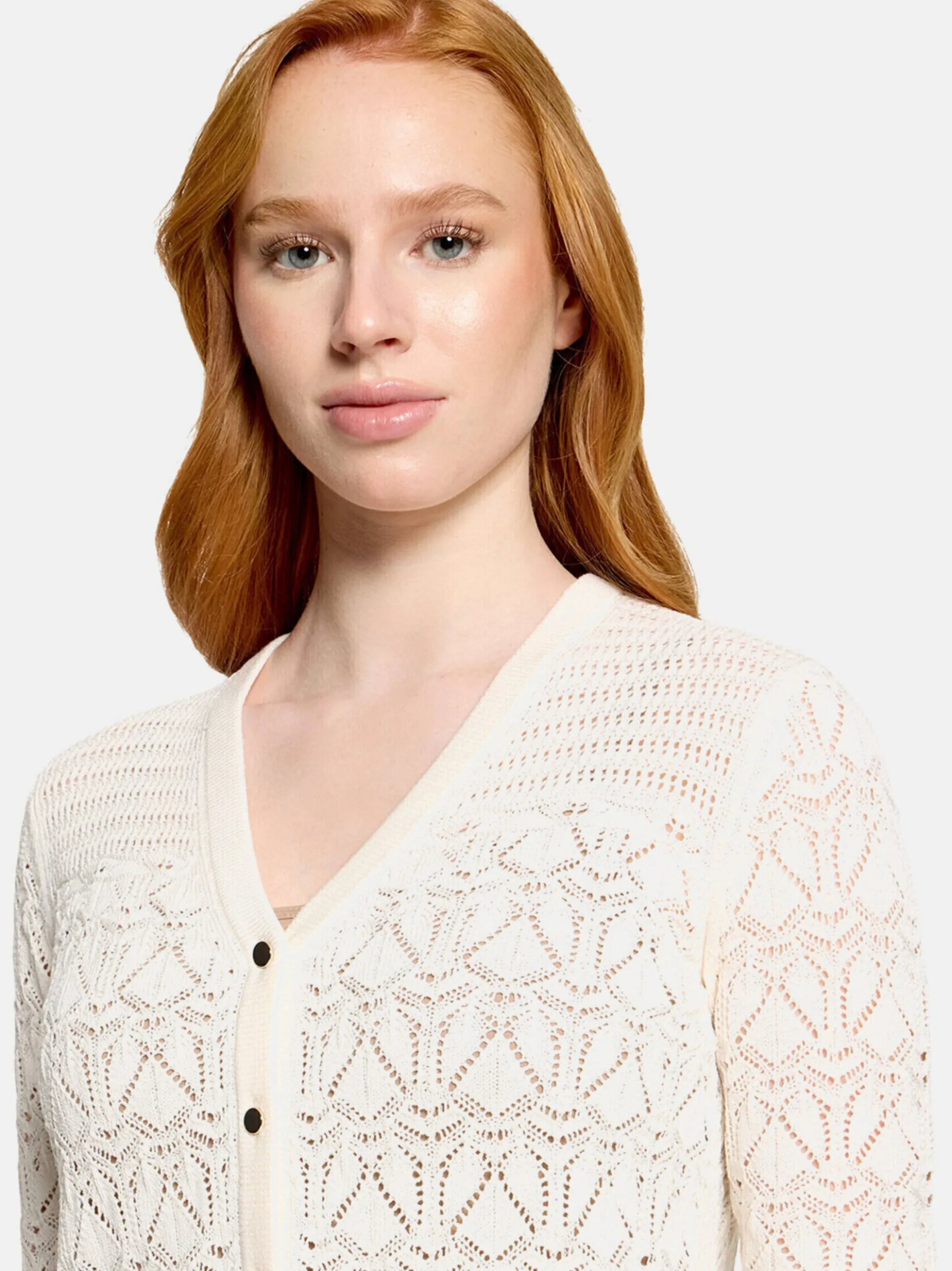 Vera Mont Damen Strickjacke in weiß