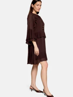 Vera Mont Damen Volantkleid in braun