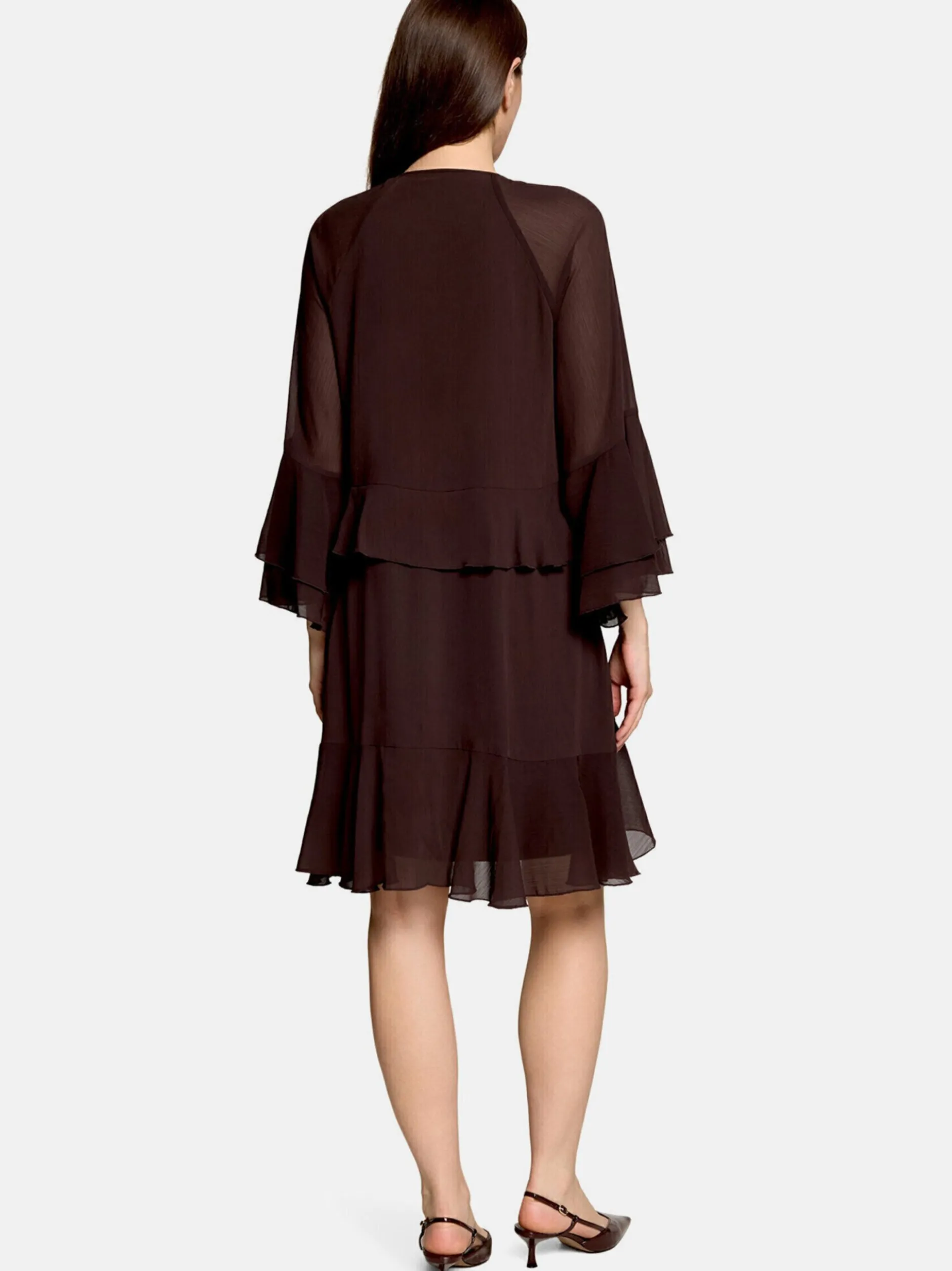 Vera Mont Damen Volantkleid in braun